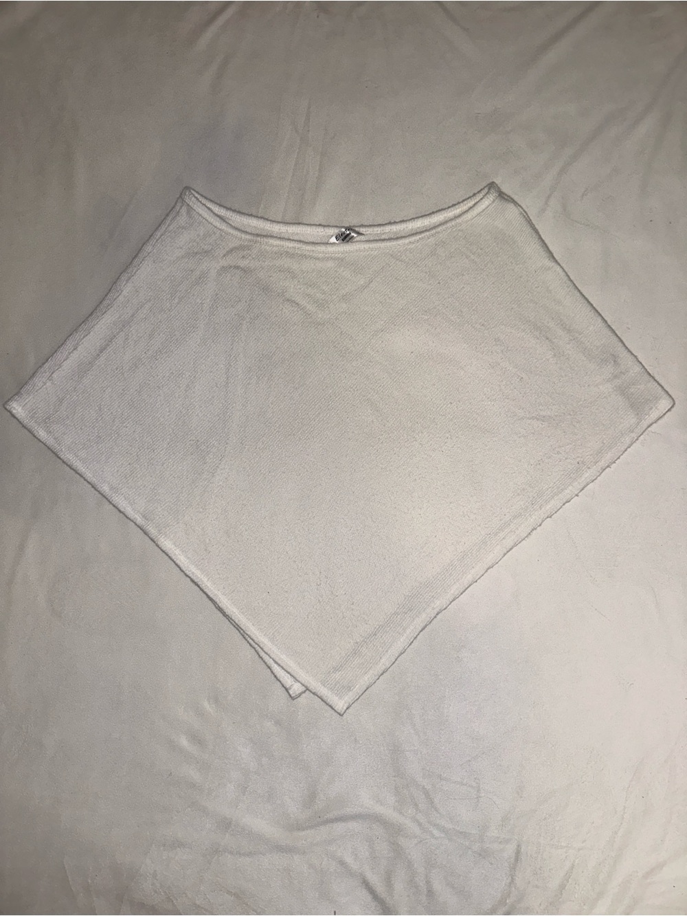 Electric Behaviour White Knit Cape Poncho Top Size Small